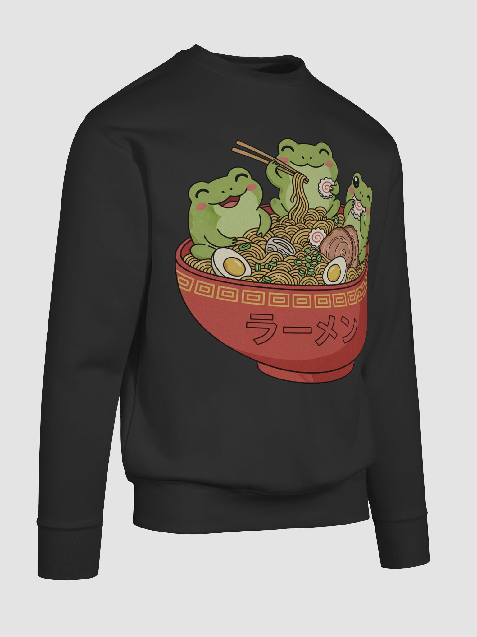 Adorable Frog Trio Ramen Kawaii Japanese Style Sweatshirt product image (93)