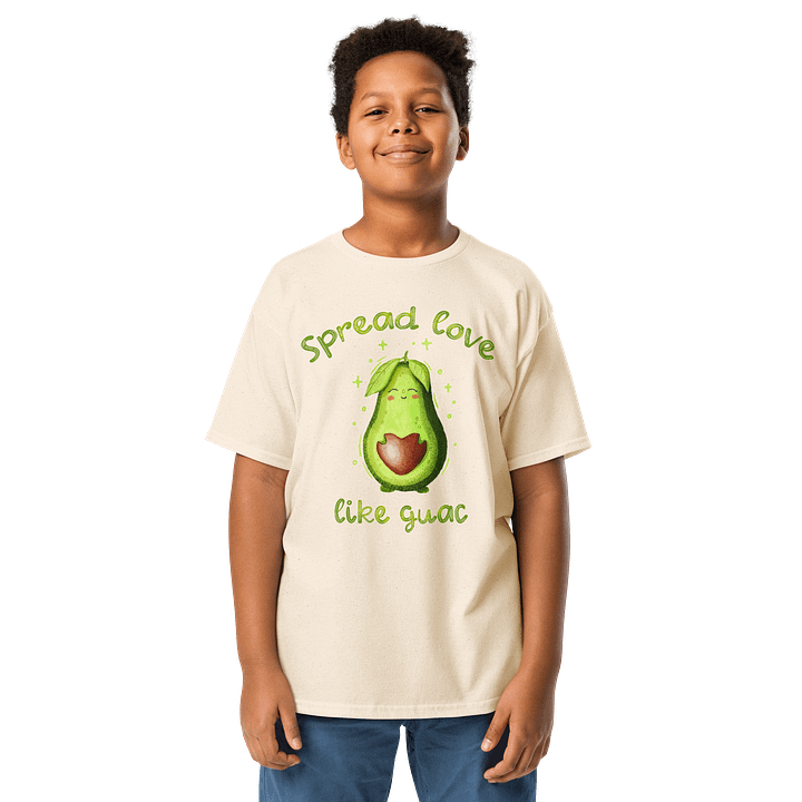 Kids Avocado T-Shirt – Lovacado “Spread Love Like Guac” Tee | Cute Handdrawn Character product image (4)