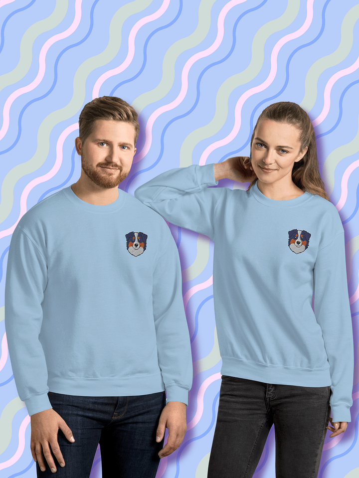 Stylized Australian Shepherd Dog Face Sweatshirt product image (2)