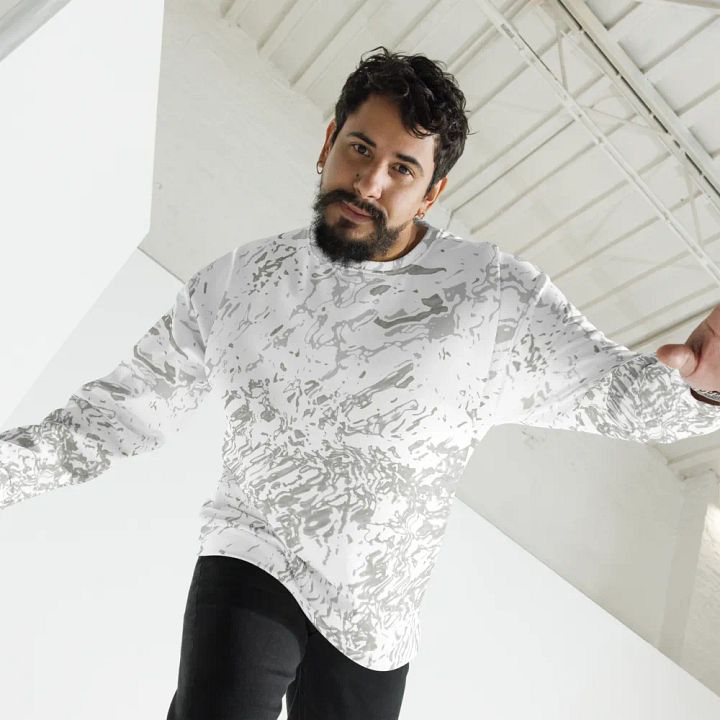 Abstract Pale Marble Effect Design Unisex All Over Print Sweatshirt product image (1)