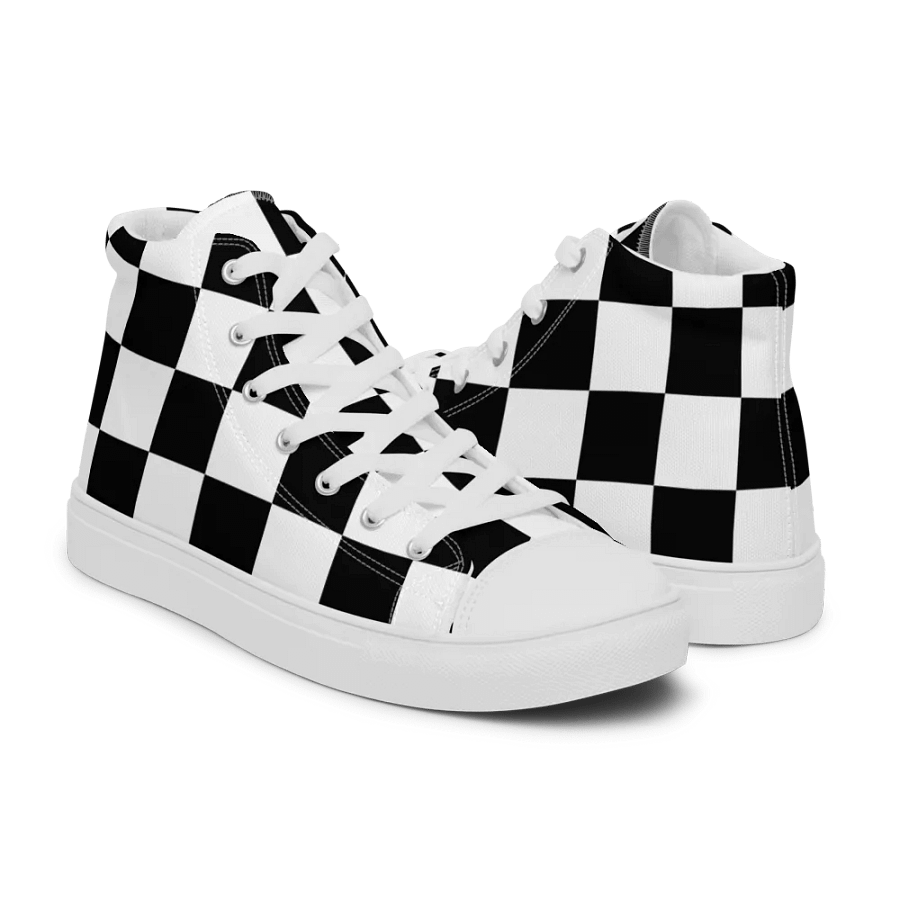 Women's large checks high top canvas sneakers product image (10)