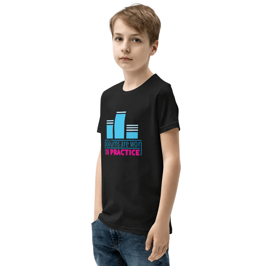 Podiums Are Won In Practice Kids Tee: Blue & Pink product image (5)
