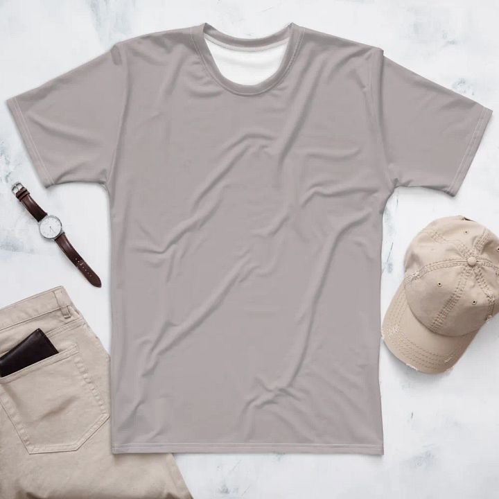 Plain Gray True Summer Men's Crewneck Polyester Heavyweight Premium T-Shirt by Treasure Pie product image (1)