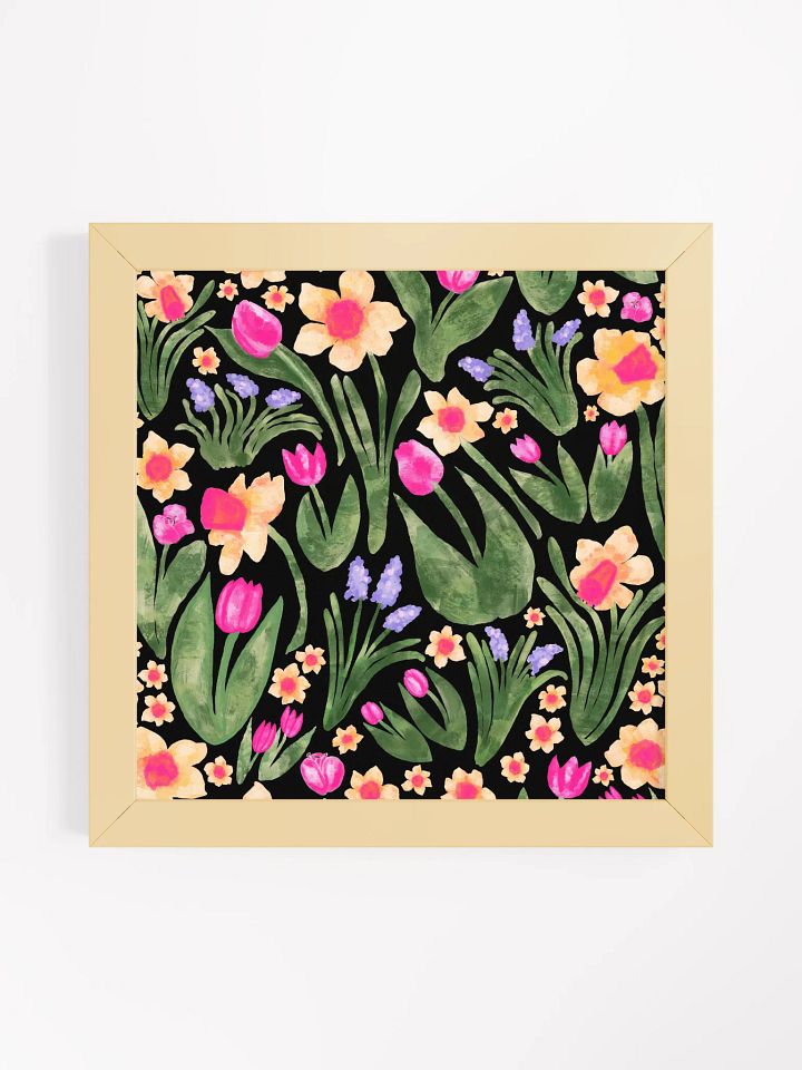 Spring Garden, Full Color on Black | Square Print | by Monique Faella Designs™ | Framed Coastal Wall Art | Museum-Quality Print product image (21)