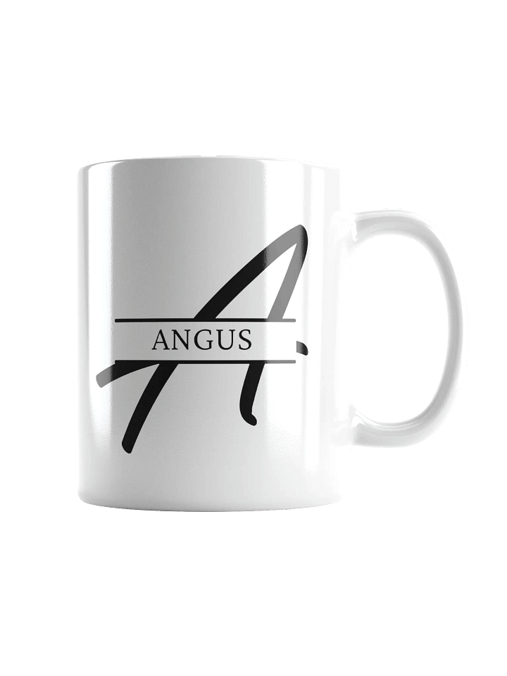 Angus Artistic Logo White Glossy Mug – Premium Custom Ceramic Coffee Cup product image (1)