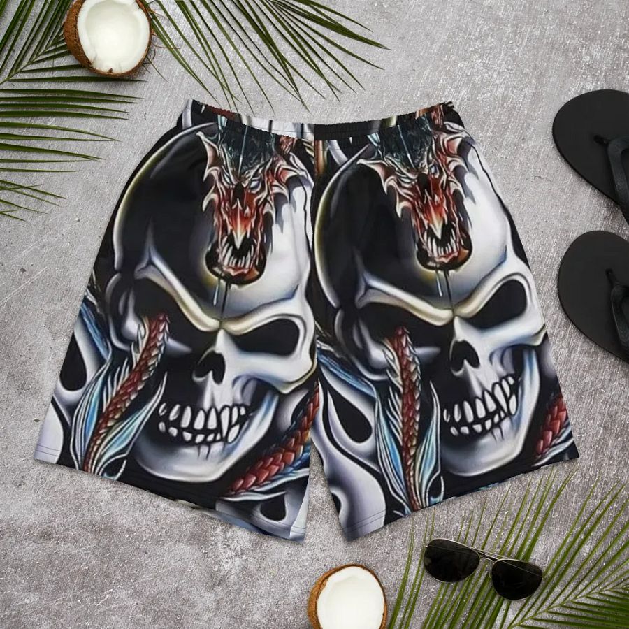 Dragon Skull Athletic Long Shorts product image (10)