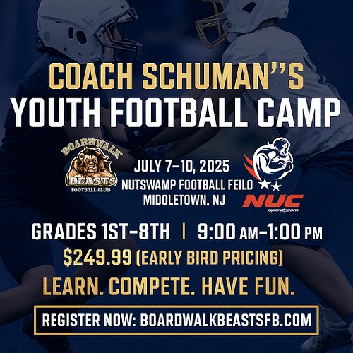 Date & Time

Mon, Jul 7, 9:00 AM - Thu, Jul 10, 1:00 PM EDT
Location

Nutswamp Football Field- Lower Field

925 Nutswamp Road...