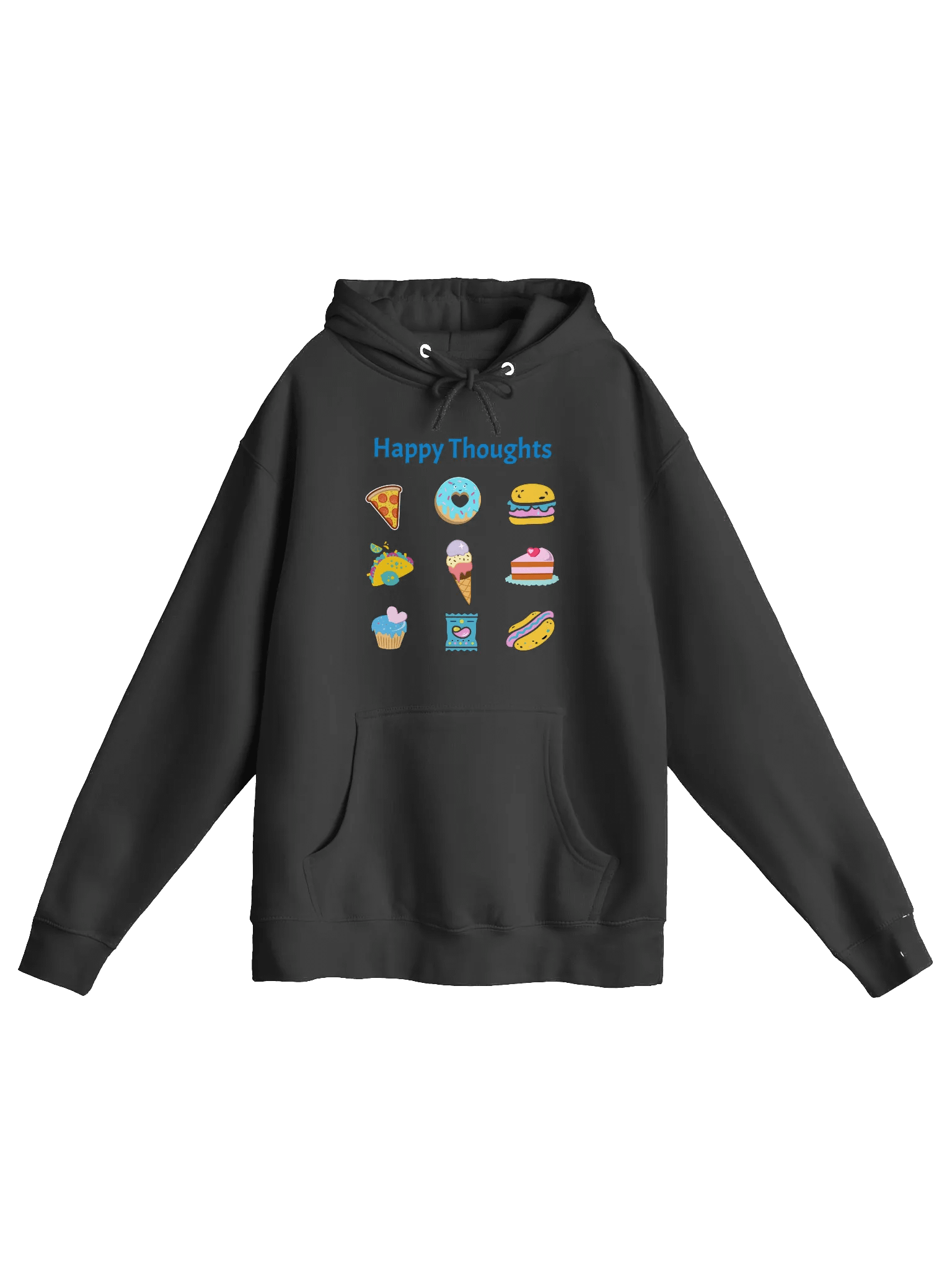 Happy Thoughts - Don't Judge Me - Junk Food - Lane Seven Premium Pullover Hoodie - Text on Front and Back product image (3)