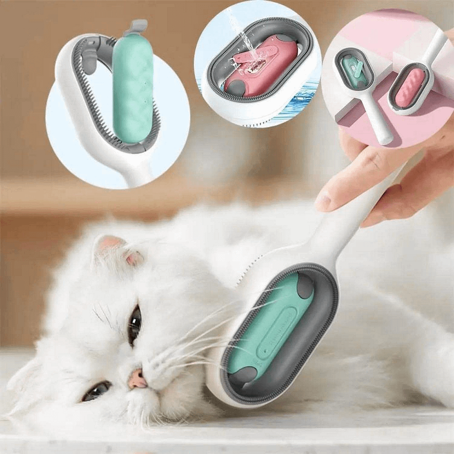 Cat Dog Hair Brush With Water Sticky Brush For Cats, 3 In-1 Cat Grooming Brush Creative Update Cat Dog Grooming Comb With Water Tank product image (3)