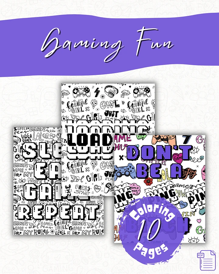 Get Your Game On - Gaming Fun Coloring Pages product image (1)