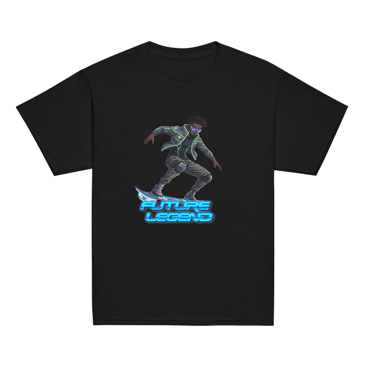Future Legend Neon Skater T-Shirt – Cyber Streetwear Graphic T-Shirt for Kids/Young Adults product image (11)
