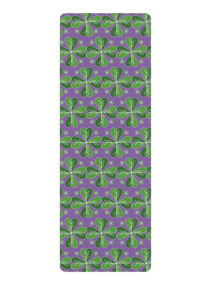 Yoga Matt- Lucky motivating 4 leaf clover design product image (1)