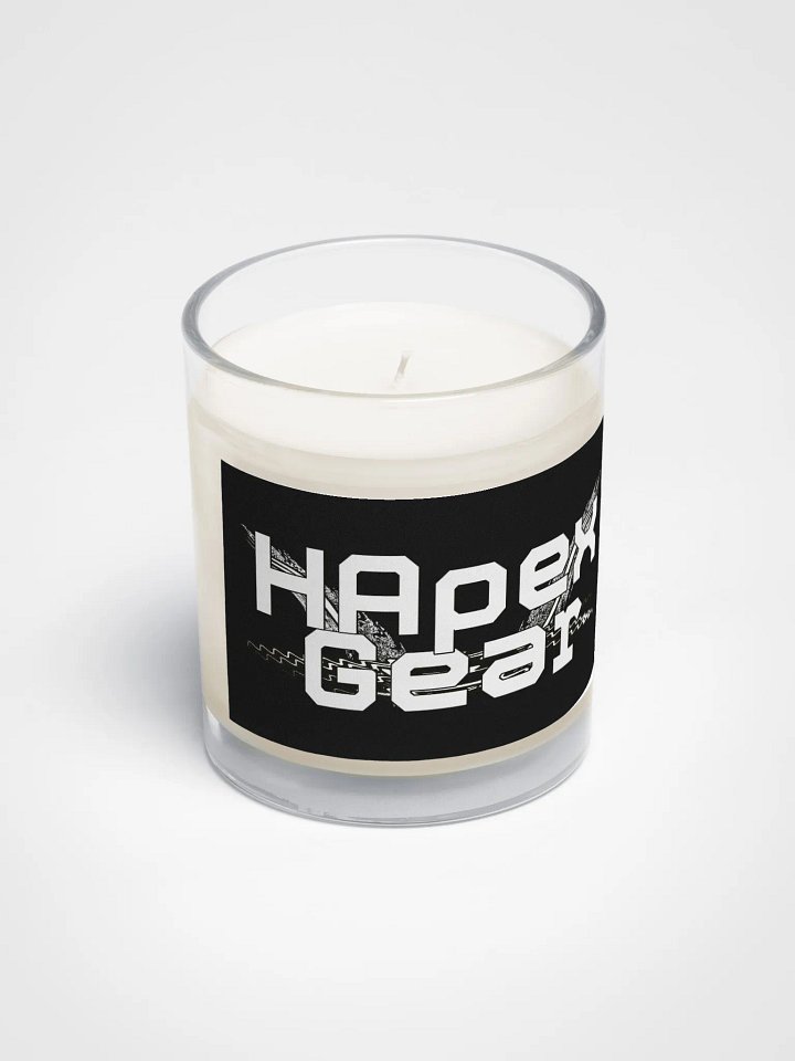 Soy Wax Candle In A Clear Glass Jar - White HApex Gear White Logo product image (2)