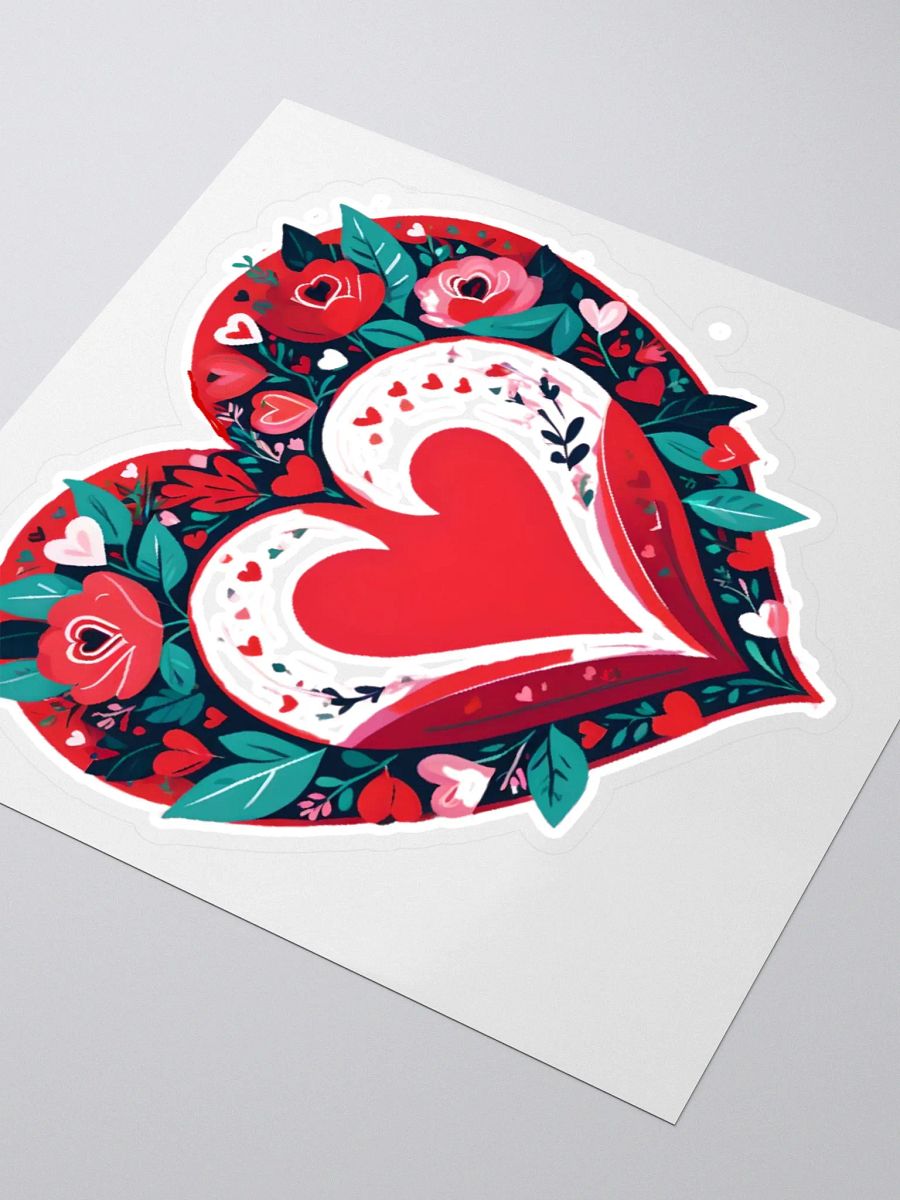 Whimsical Retro Valentine’s Day Heart Sticker product image (3)