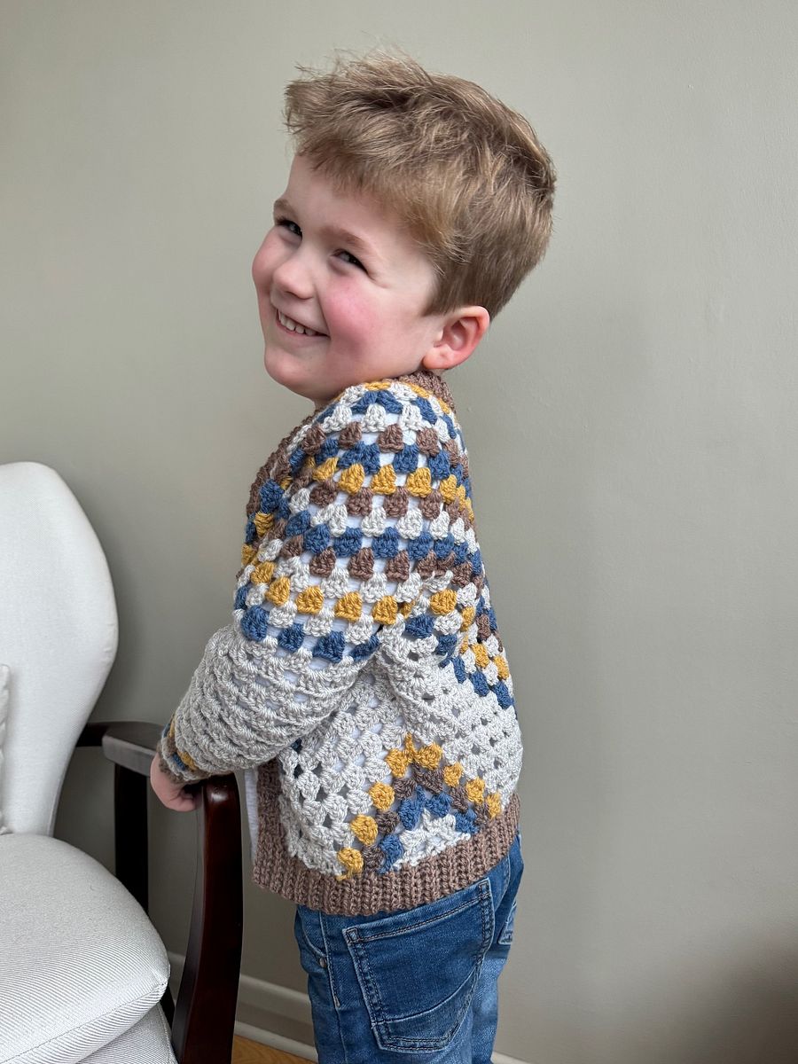 Granny Stitch Child Cardigan Crochet Pattern | Sizes Newborn to 10 Years | PDF Instant Download | Top Down Construction product image (8)