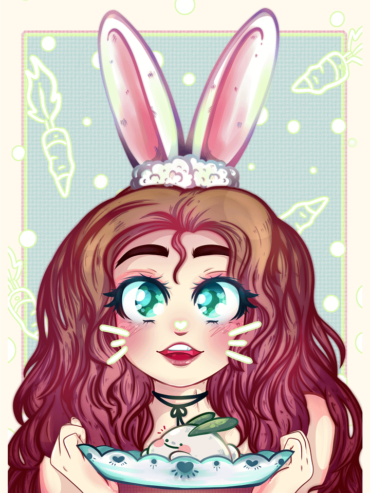 Peach Mochi (Postcard Print) 🐇🍑 product image (2)