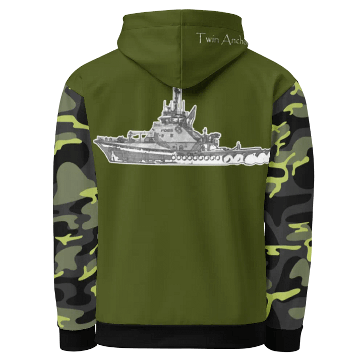 Camouflage & Green Foss tug Sketch Hoodie product image (1)