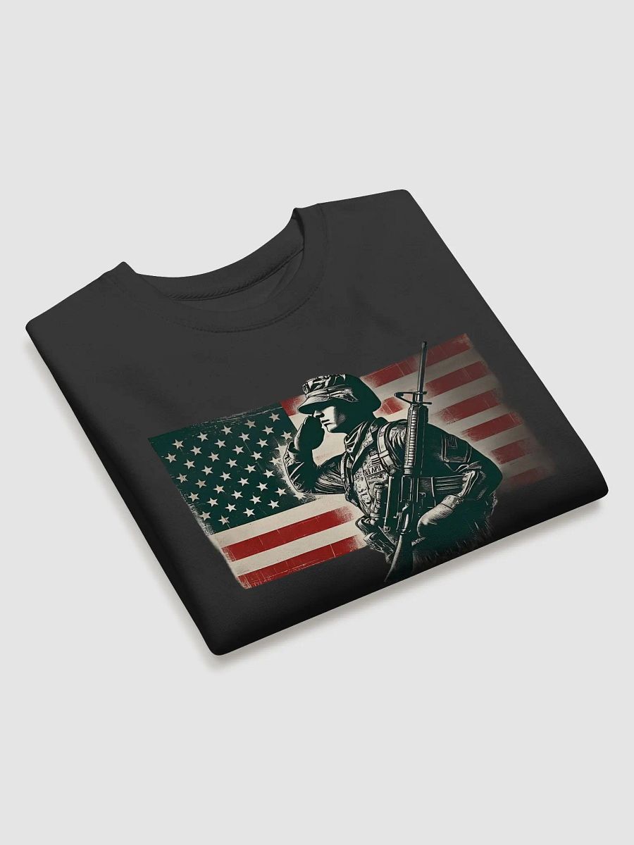 Saluting Soldier - Proud USA Patriotic Tribute Vintage Unisex Premium Sweatshirt product image (3)