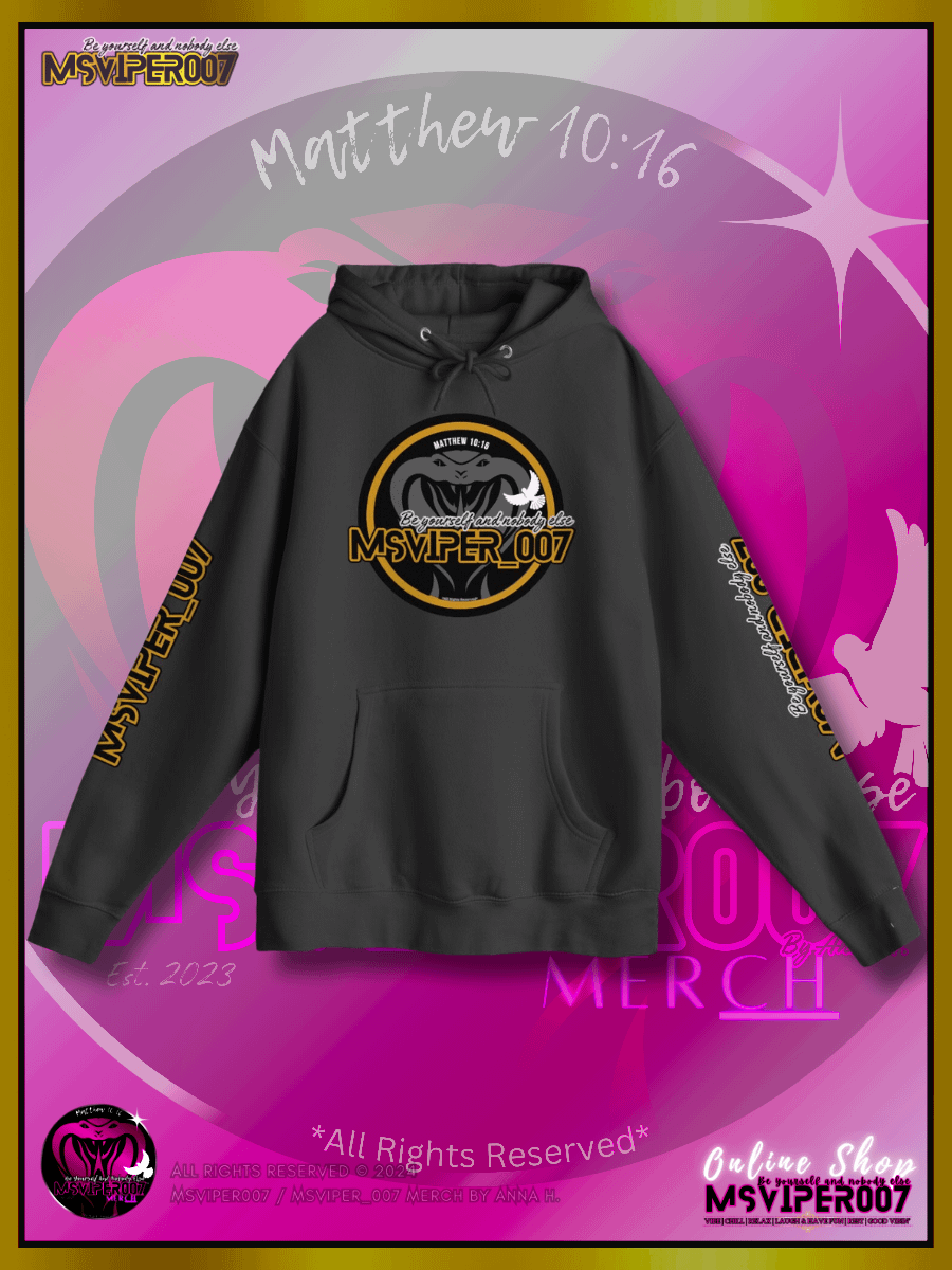 Hoodie - "MsViper_007™ Brand Classic" [yllw-gld/blk emblem] - Streetwear/Active Hoodie By Anna H. product image (1)