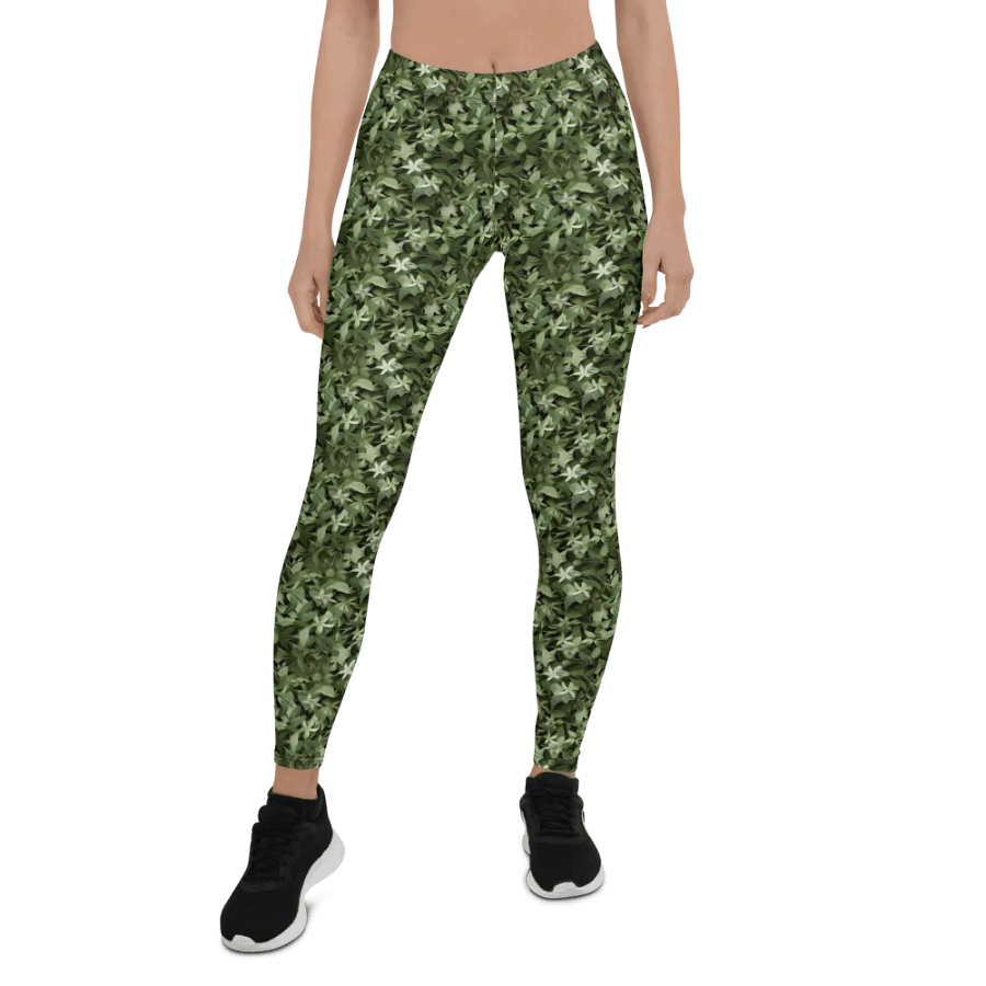 DARK GREEN CAMO PATTERN LEGGINGS product image (1)