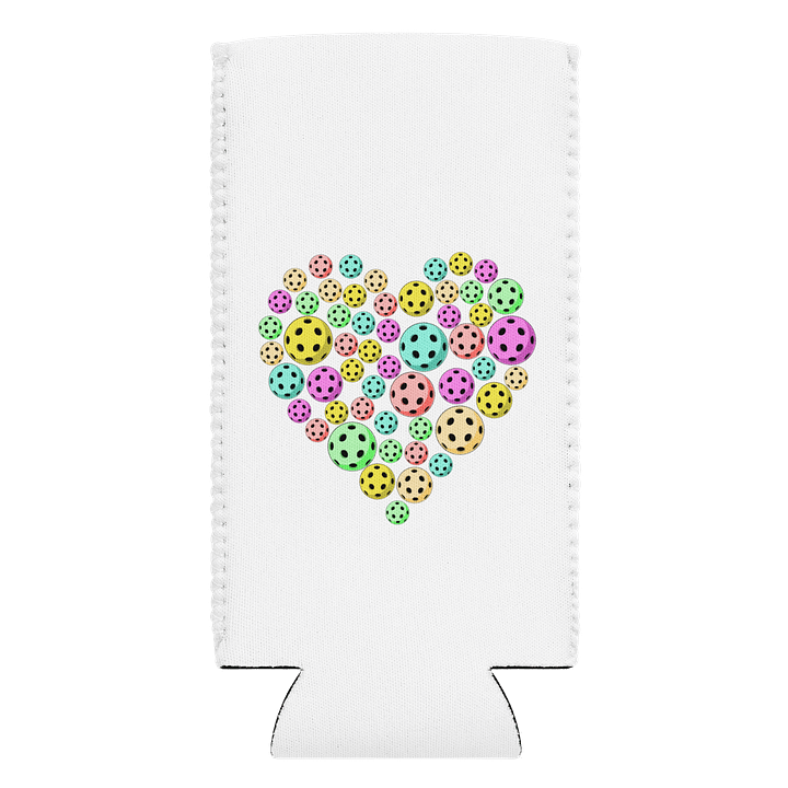 Heart Pickleball Colored Coozie Can Cooler product image (1)