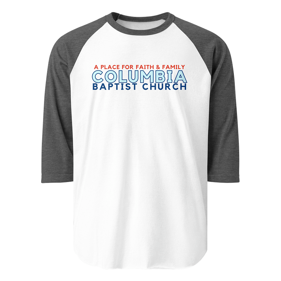 Simple Color Text "A Place For Faith & Family" - Tultex Fine Jersey Raglan Tee product image (4)