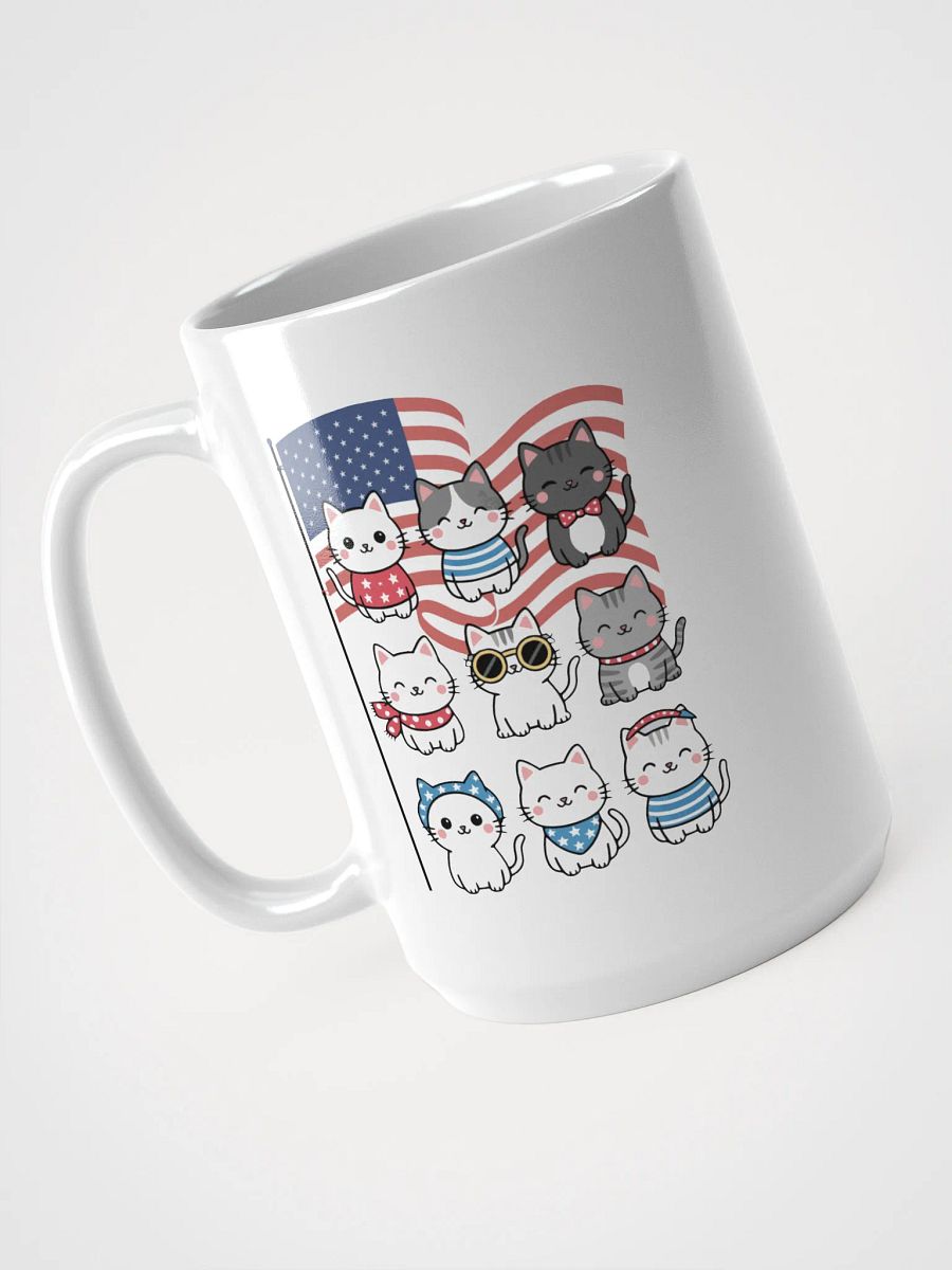 Cute Patriotic Cat Mug– 4th of July Kawaii Kitten USA Flag Mug product image (3)