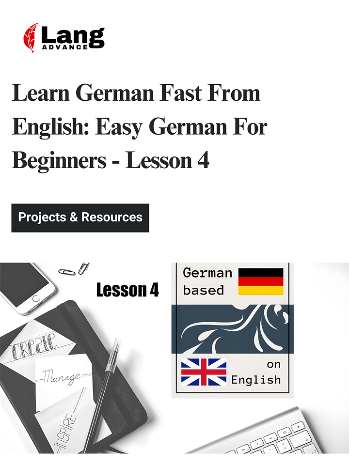 Learn German Fast From English: Easy German For Beginners - Lesson 4 product image (1)