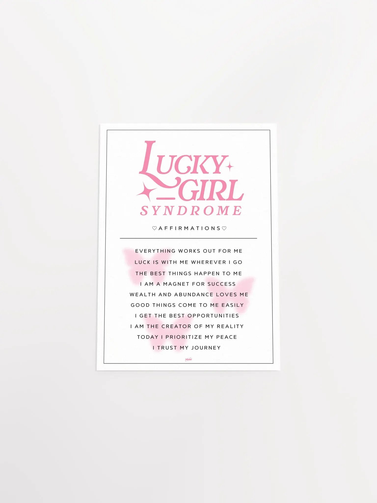Lucky Girl Syndrome Daily Affirmations Print product image (8)
