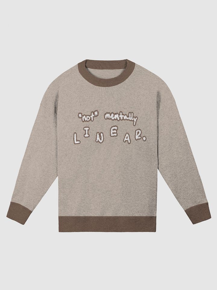 *not* mentally linear (lg. lined design, duotone brown and white) knitwear relaxed crewneck product image (2)