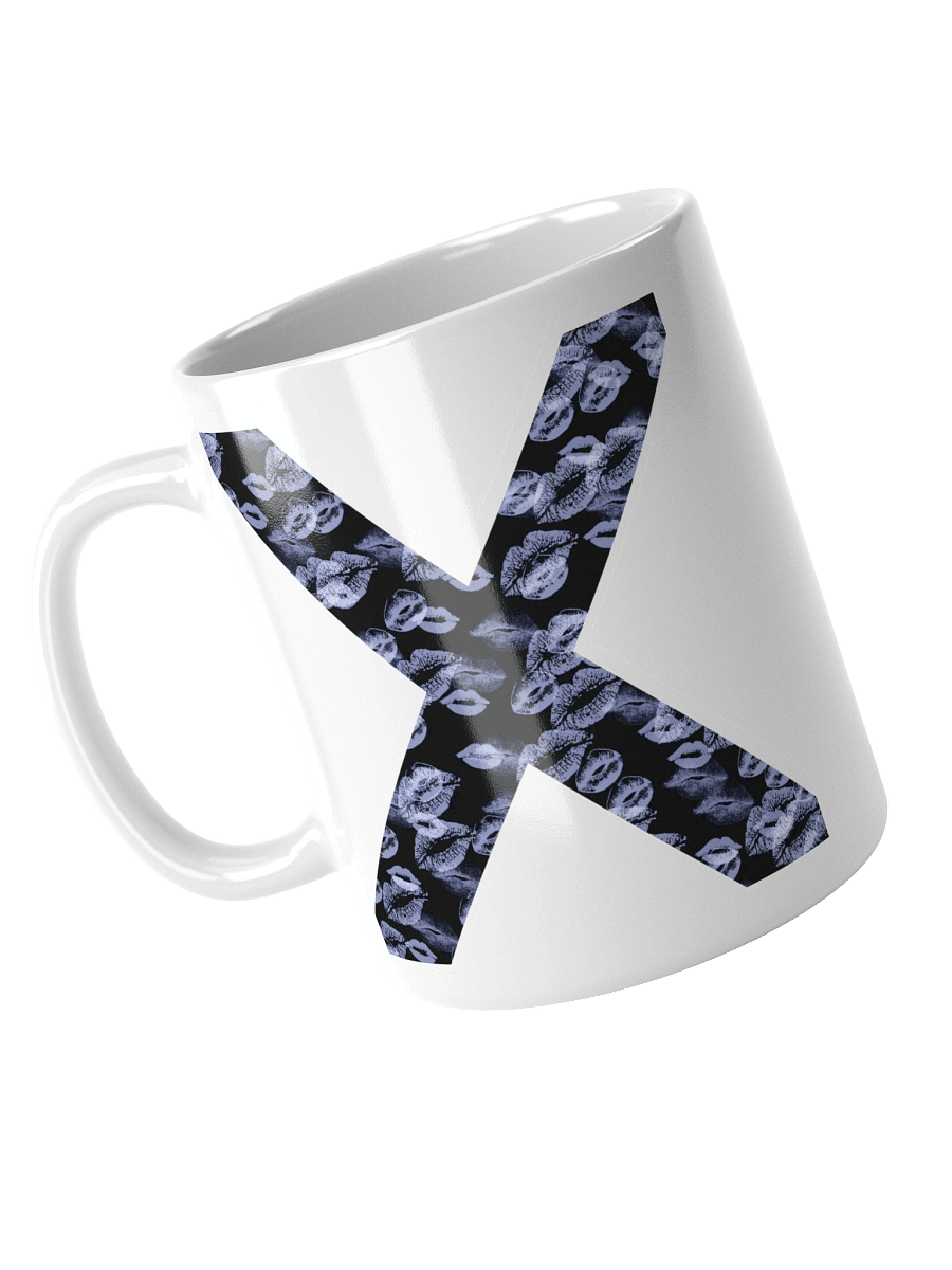 Black X Light Blue Lipstick Kisses | Glossy White Mug product image (1)