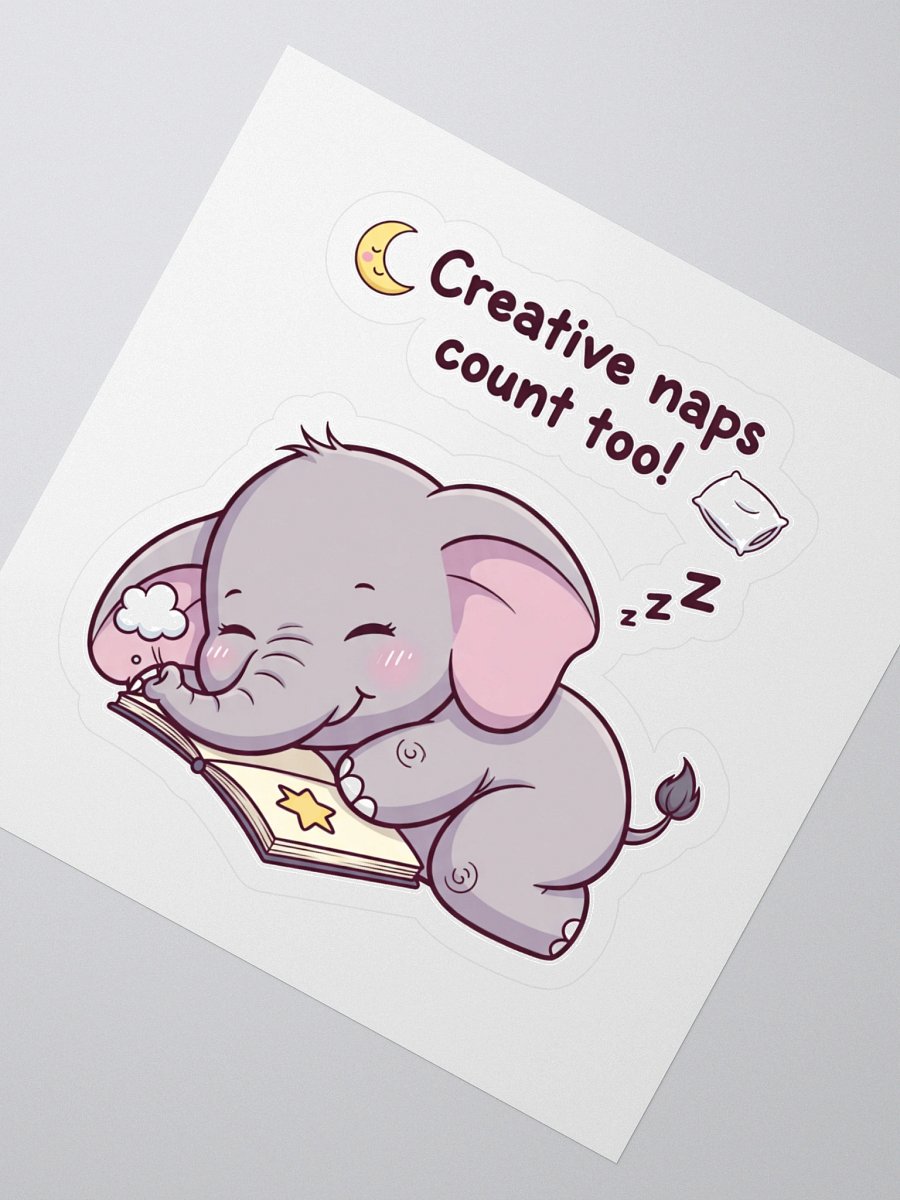 Sleepy Elephant Kiss Cut Sticker product image (2)