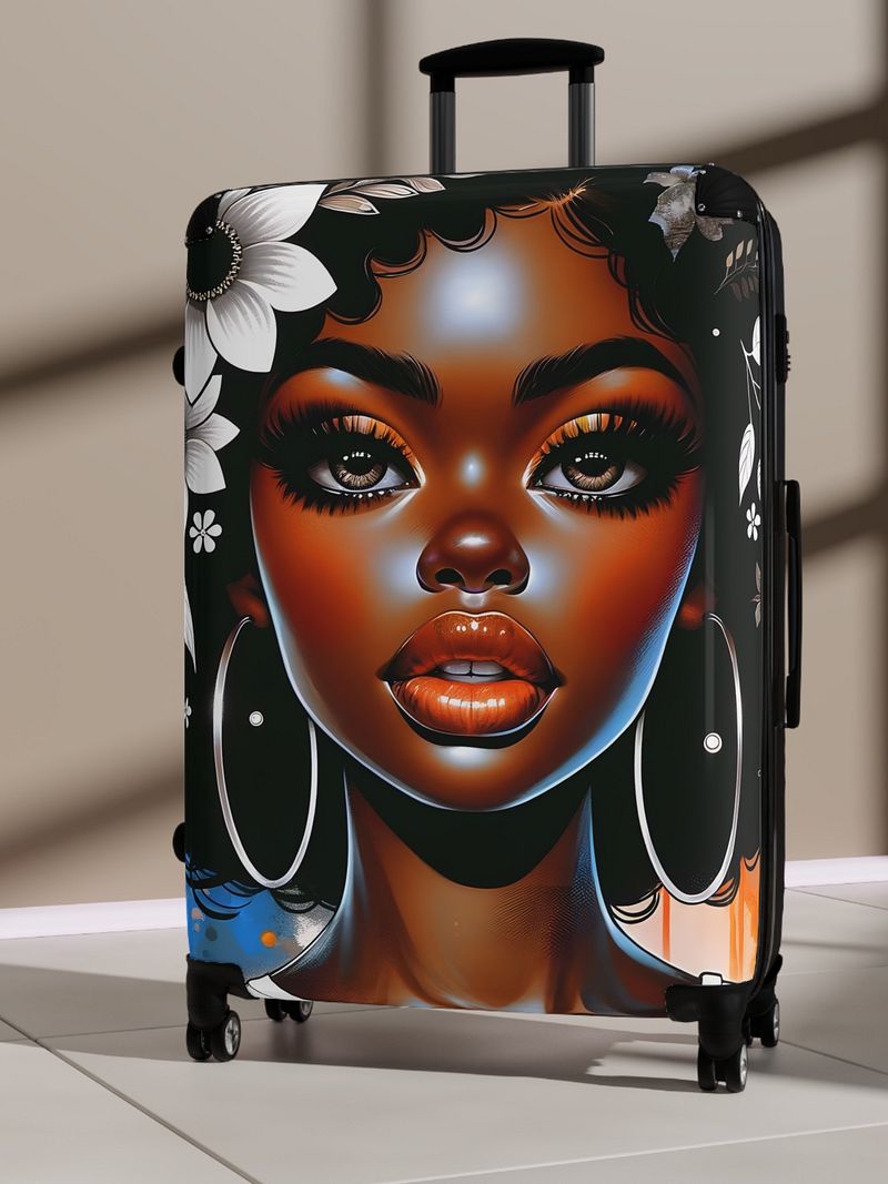 Travel Suitcase for Black Women and Girls Flower Girl