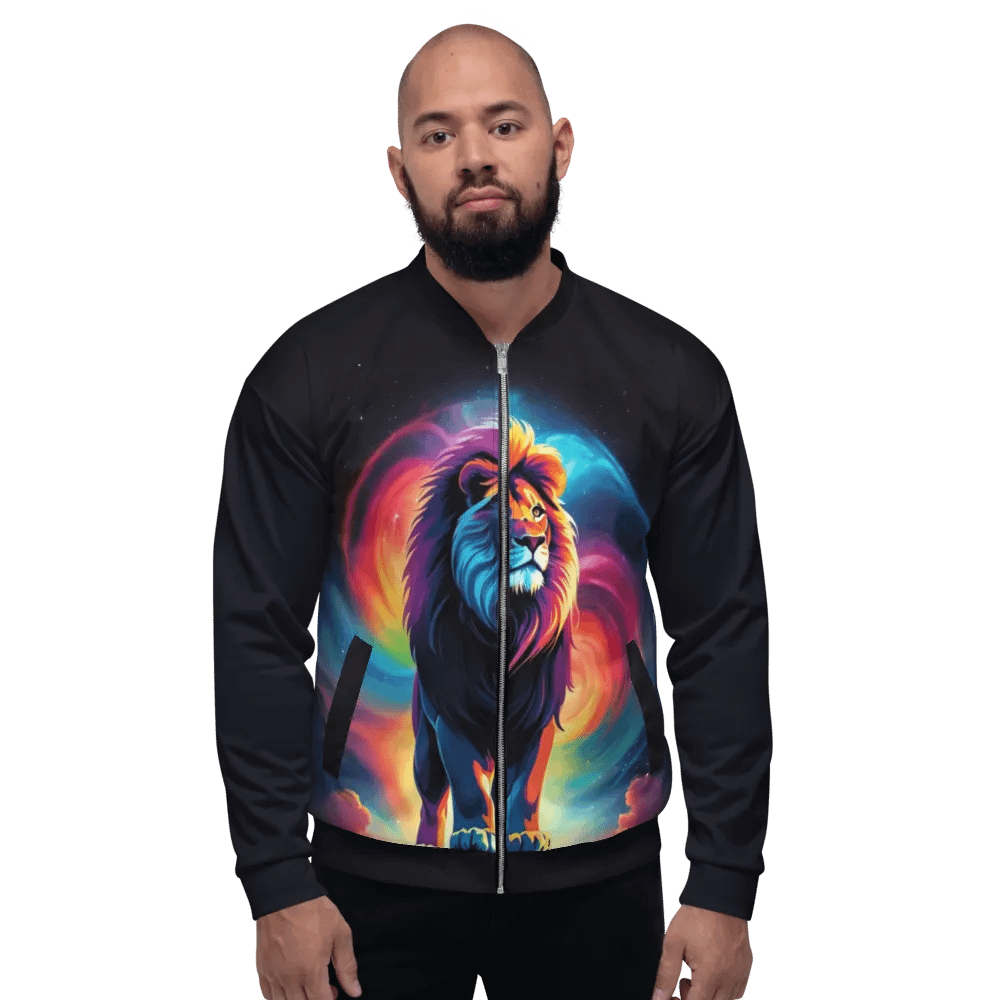Colorful Lion All Over Print Zip Up Jacket product image (3)