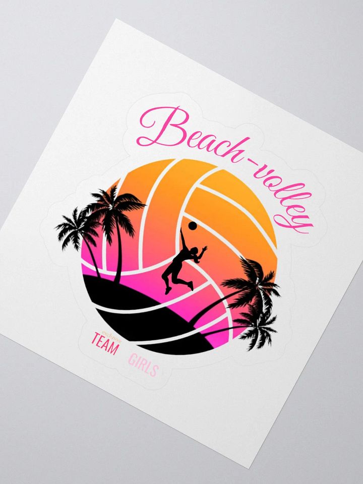 Sunset Spike Volleyball Kiss Cut Stickers product image (5)