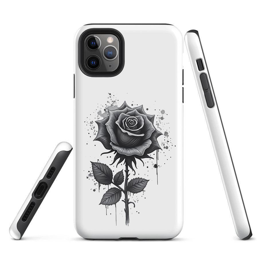 Floral Rose iPhone Case – Minimalist Black Rose Art Design product image (3)
