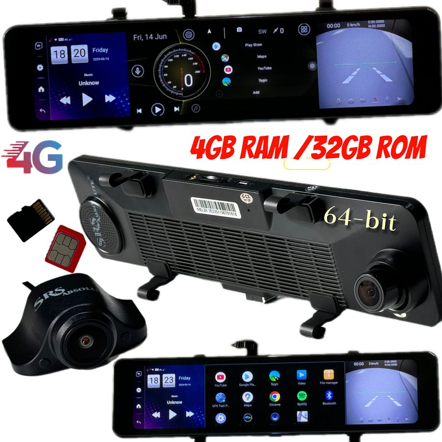 SRS ABSOLUTE 2K 4G Smart Dash Cam | Android | ADAS | 24x7 Remote Audio-Video Monitor | GPS Tracking | 256GB MicroSD support| PlayStore | Maps-Apps Support | Steering Control | Split Screen| Multi-Task product image (4)