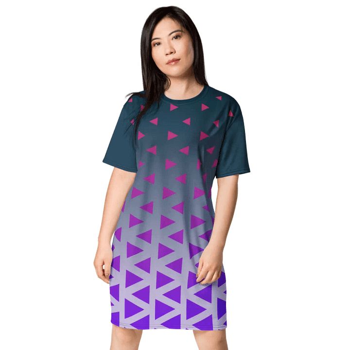 Geometric Gradient All-Over T-Shirt Dress product image (1)