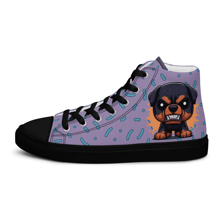Rottweiler Angry Pup - Women's High Top Canvas Shoe product image (7)