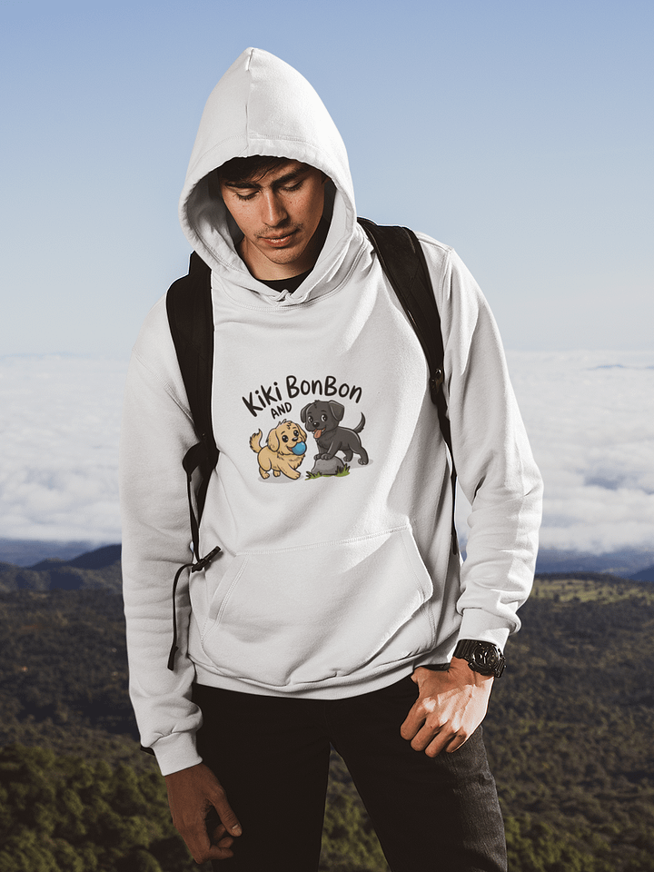 Two Dogs Playing Ball Hoodie product image (2)