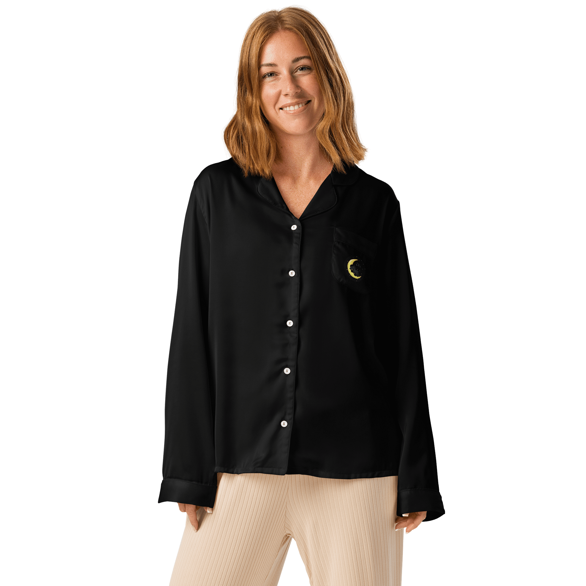 Sleepy Moon All-Over Print Women's Long Sleeve Pajama Top product image (1)