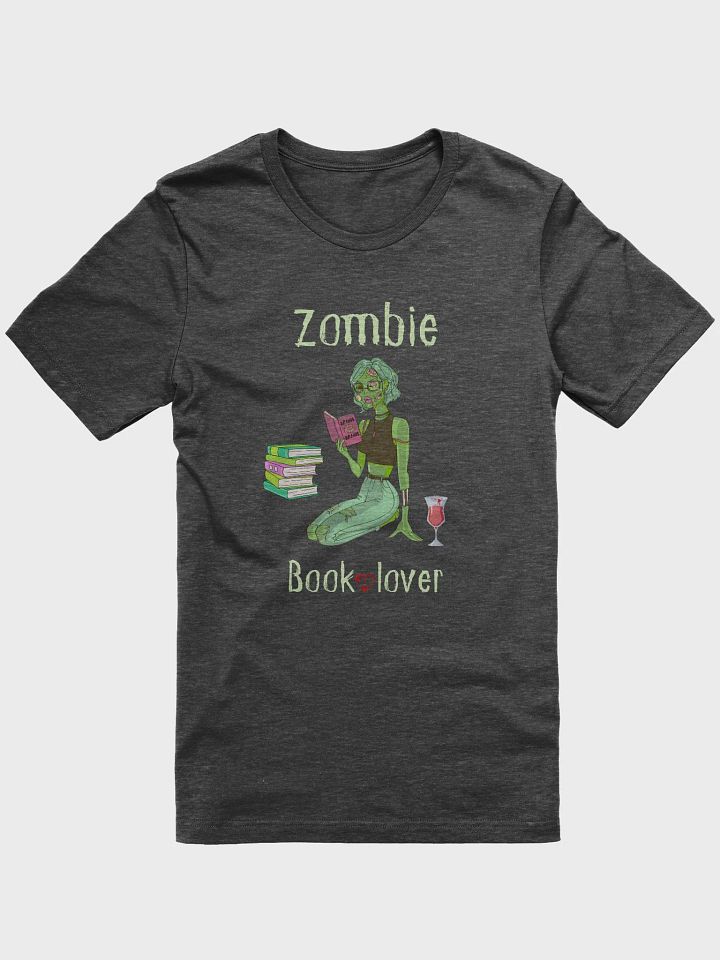 Zombie Book Lover Dark Grey T-shirt product image (1)