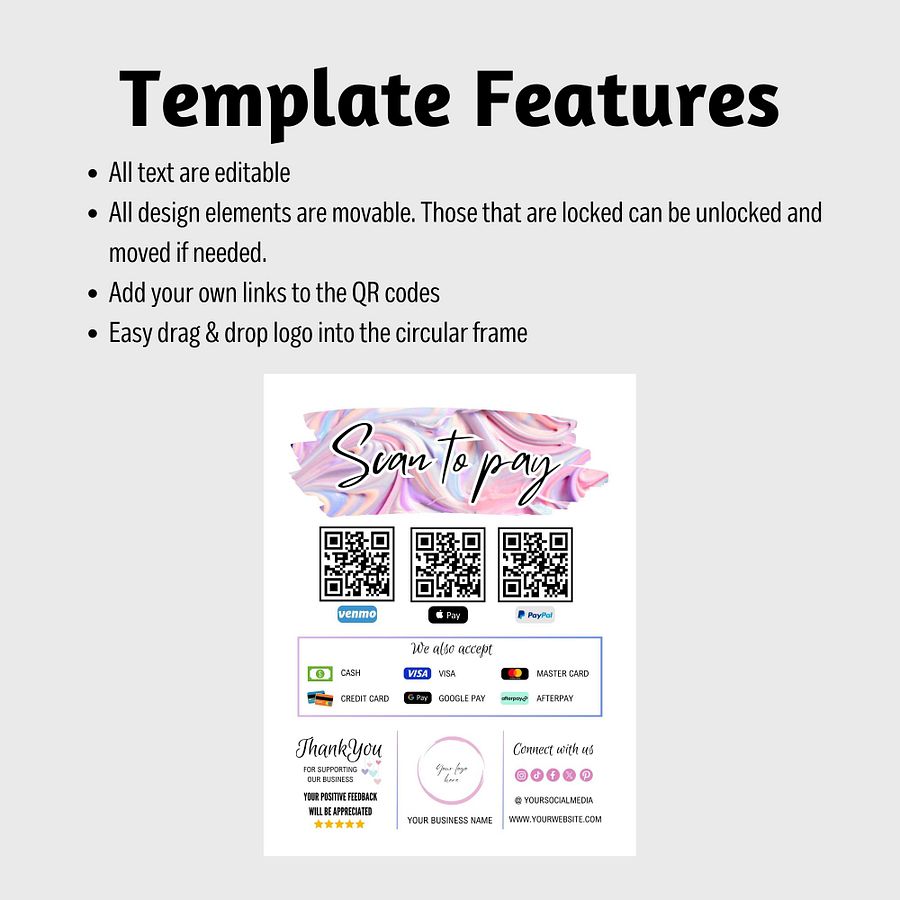 Emily - Scan To Pay QR Code Sign Template product image (5)
