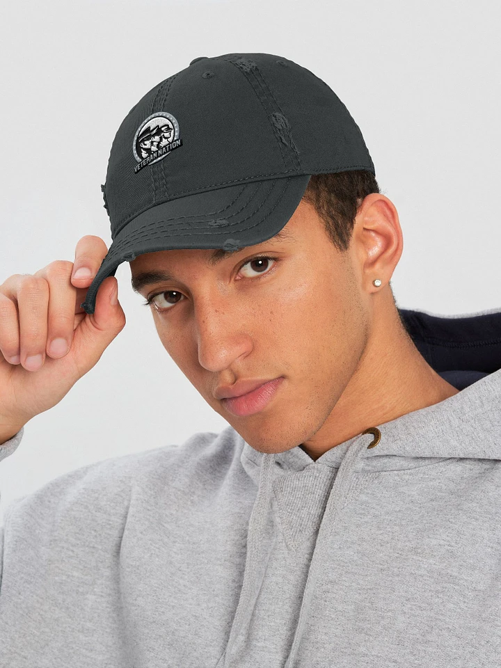 Distressed B/W logo hat product image (2)