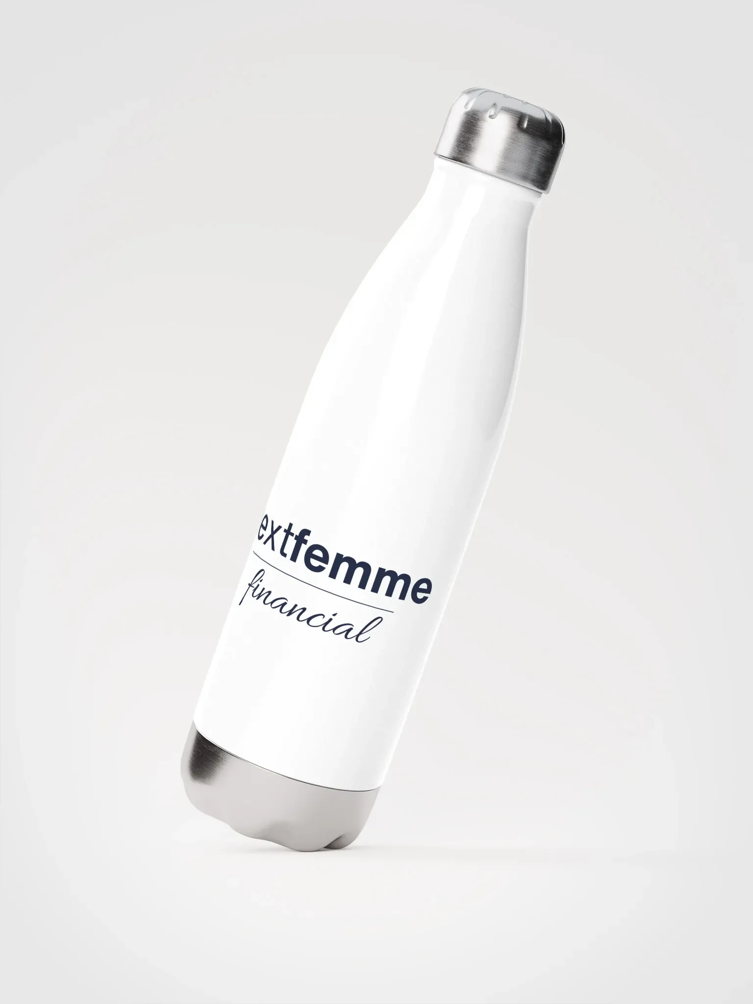 Stainless Steel Elegance Water Bottle with Navy Logotype product image (2)