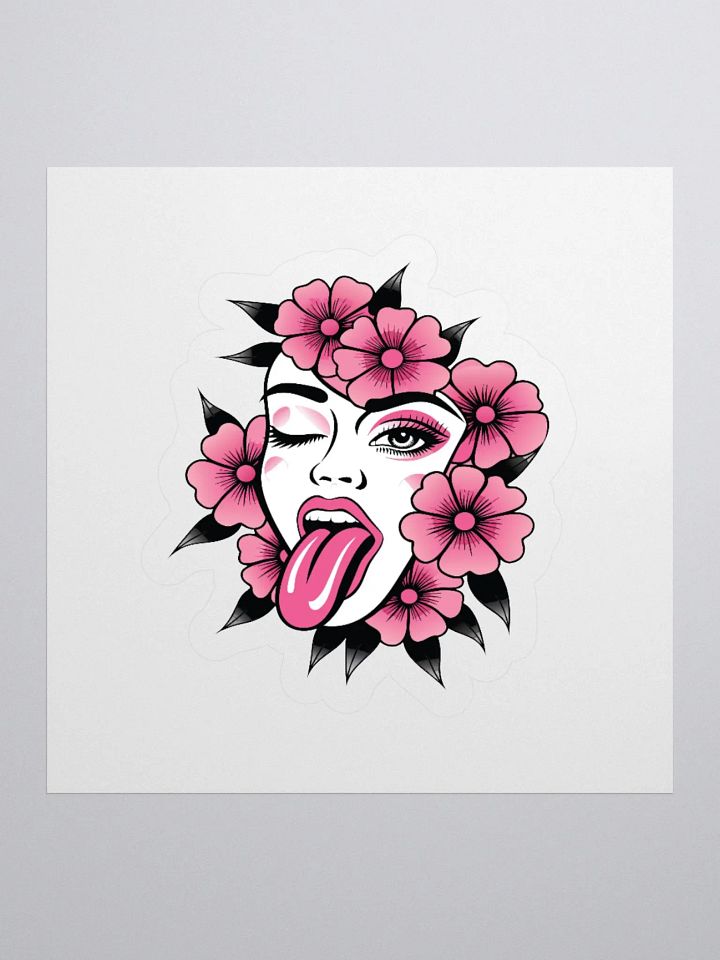 Floral Wink Kiss Cut Stickers product image (2)
