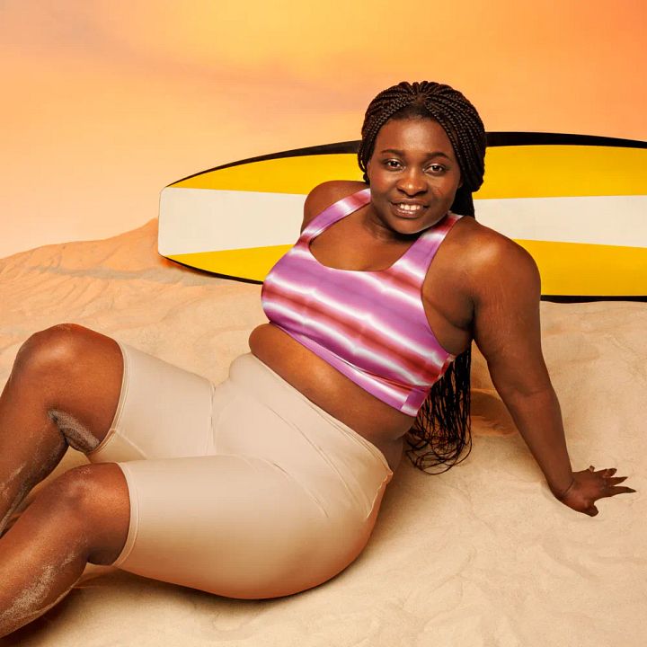 Sunset Stripe Sport Bra product image (1)