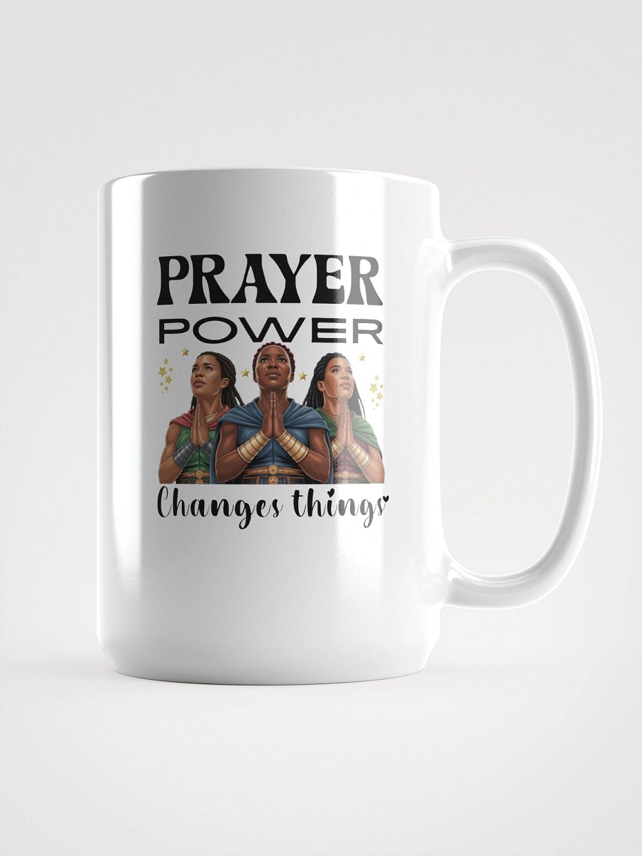 Prayer Power Changes Things, Christian Glossy White Ceramic mug. product image (1)