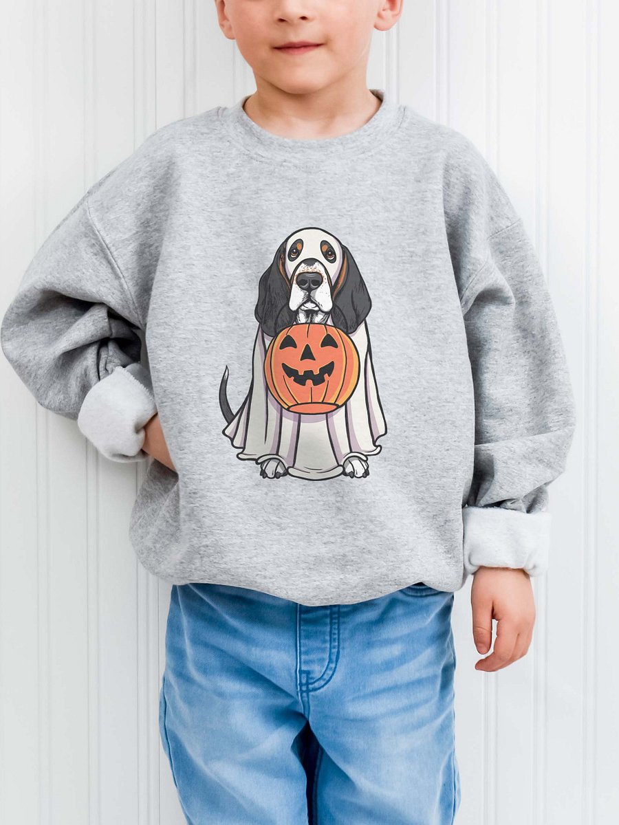 Halloween Basset Hound(Tricolor) Youth Sweatshirt product image (1)