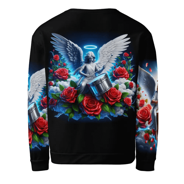Angels making Music with a Drum - All-Over Unisex Sweatshirt #9 product image (2)
